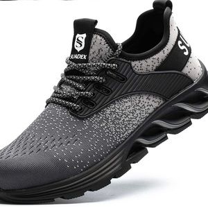 Suadex men’s steel toe sneaker shoes black NEW